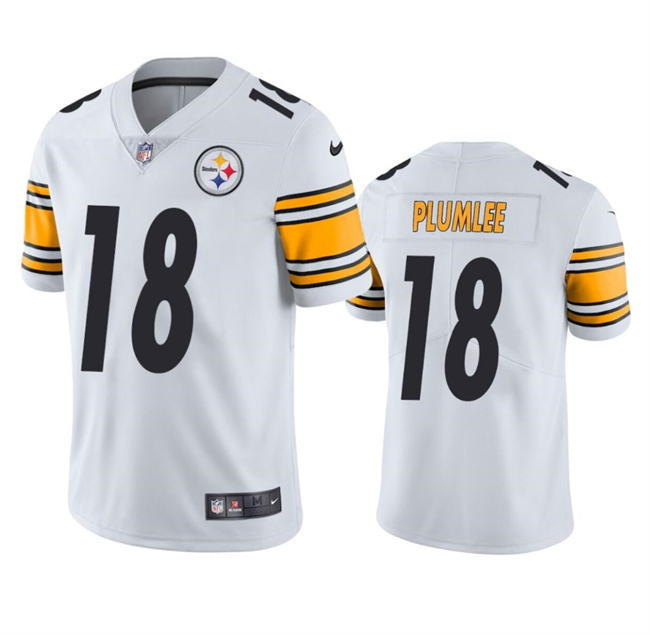 Men's Pittsburgh Steelers #18 John Rhys Plumlee White Vapor Untouchable Limited Football Stitched Jersey